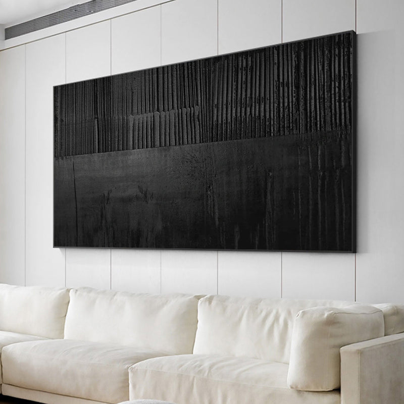 Large Black Minimalist Abstract Wall Art