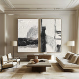 Black & White Abstract  Painting SET OF 2 #AVG 029