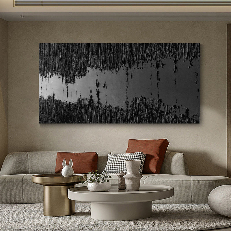 Black Minimalist Abstract Painting #AVG 00903