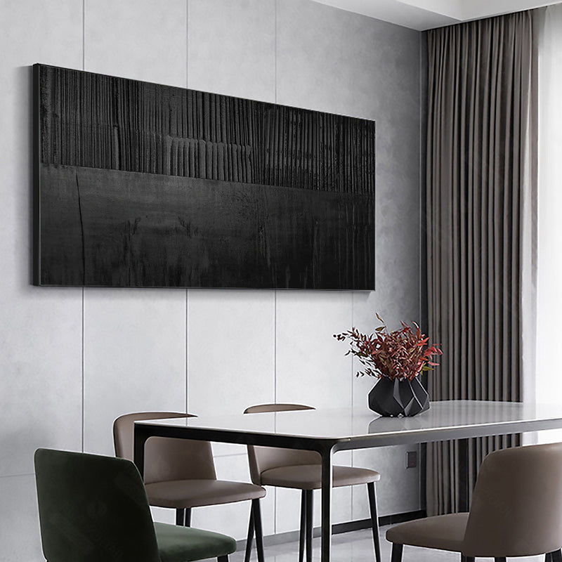 Large Black Minimalist Abstract Wall Art
