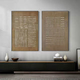 Beige & Brown Abstract Painting SET OF 2 #AVG 014