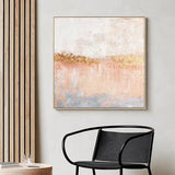 Abstract Pink and Gold Textured Canvas Painting