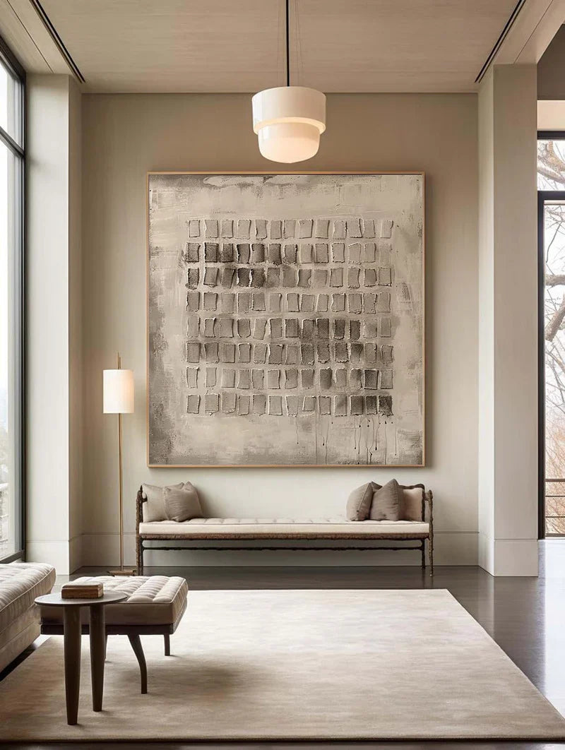 Beige & Brown Abstract Painting #art10212