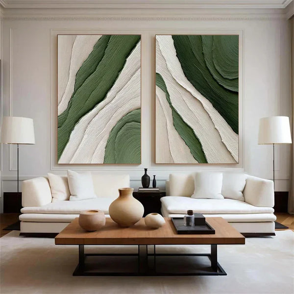 Blue & Green Abstract Art Set of 2