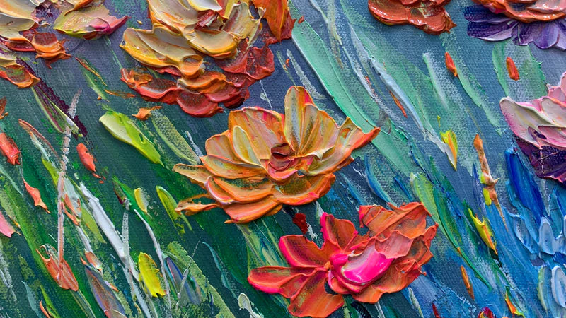 Colorful Flower Abstract Canvas Art for Modern Interiors #art102113