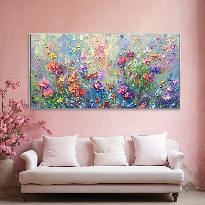 Colorful Flower Abstract Canvas Art for Modern Interiors #art102113