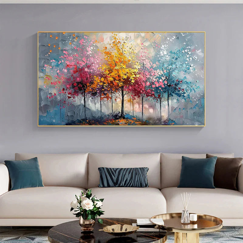 Colorful Tree Abstract Canvas Art for Modern Interiors #art102112