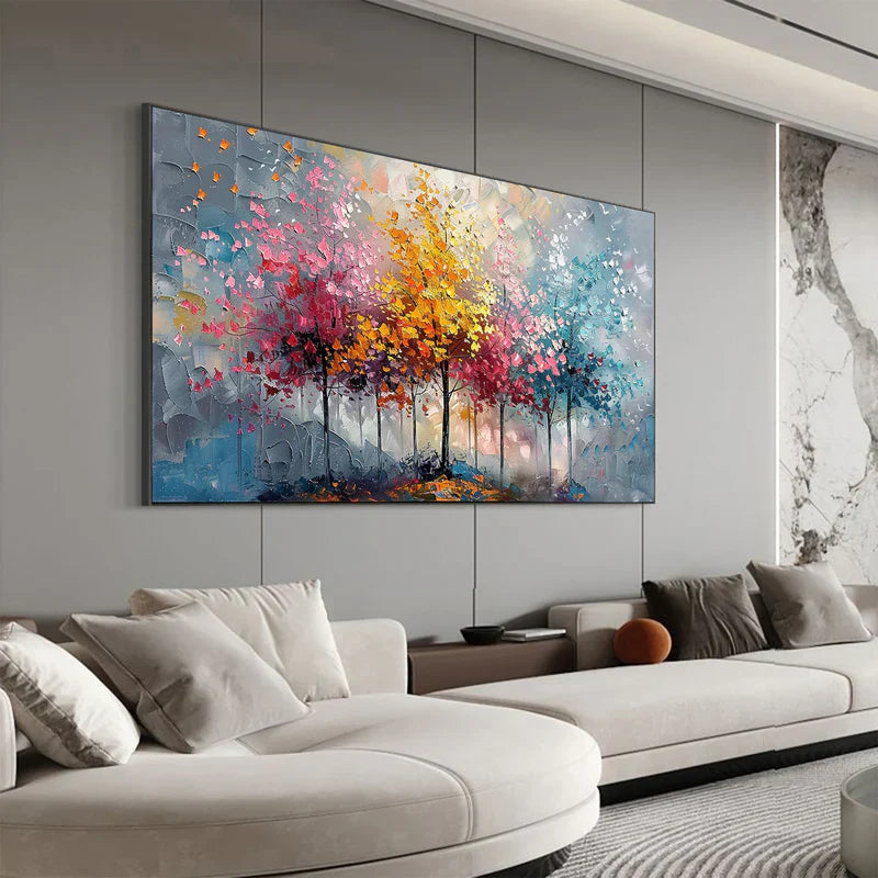 Colorful Tree Abstract Canvas Art for Modern Interiors #art102112