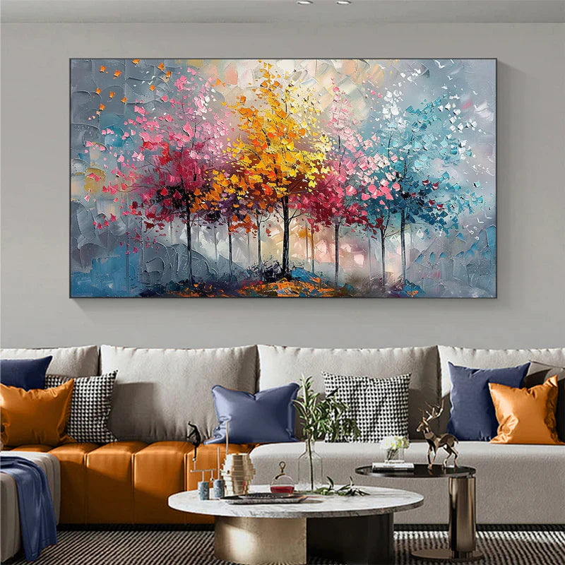 Colorful Tree Abstract Canvas Art for Modern Interiors #art102112