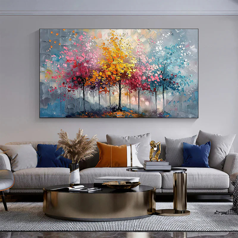 Colorful Tree Abstract Canvas Art for Modern Interiors #art102112
