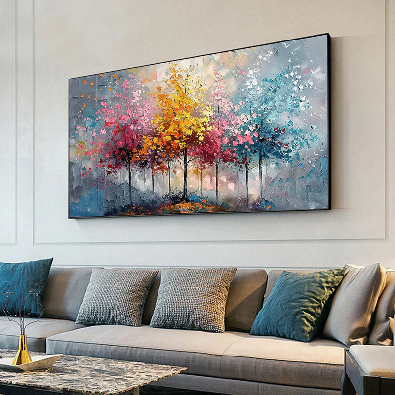 Colorful Tree Abstract Canvas Art for Modern Interiors #art102112