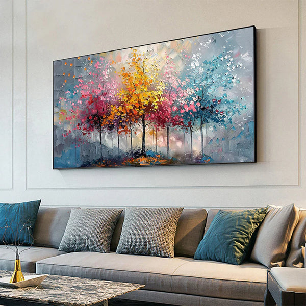 Colorful Tree Abstract Canvas Art for Modern Interiors #art102112