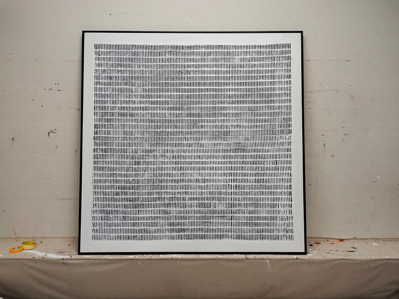 Tactile Minimalist Grid Textured Canvas Wall Art