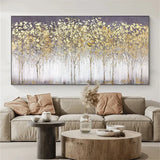 Golden Forest Abstract Canvas Art