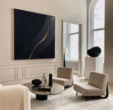 Large Black and Gold Abstract Canvas Wall Art #art102114
