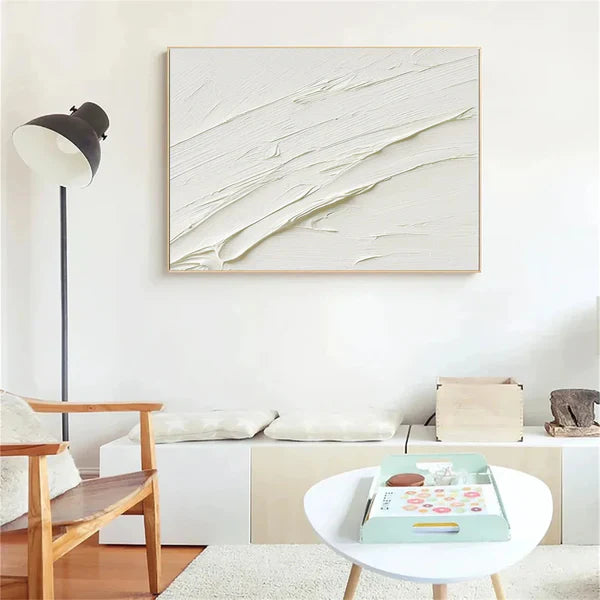 Minimalistic Balance Canvas Painting - Large Abstract Textured Wall Art