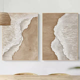 Ocean Waves Textured Abstract Wall Art Set of 2