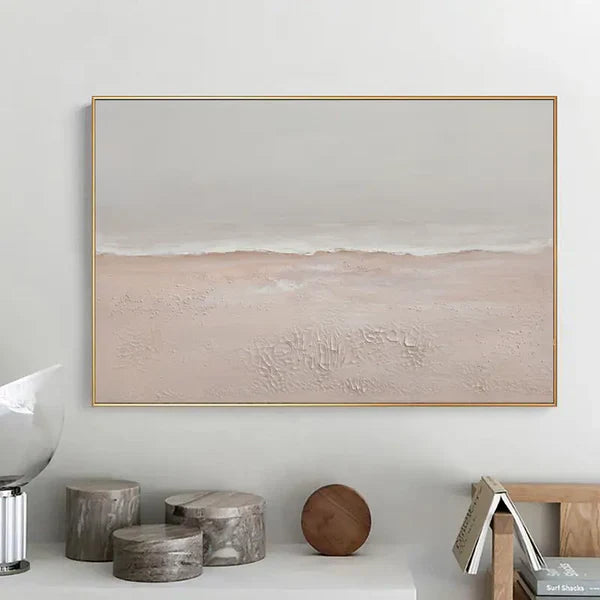 Ocean and Sky Minimalist Textured Canvas Painting