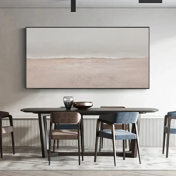 Ocean and Sky Minimalist Textured Canvas Painting