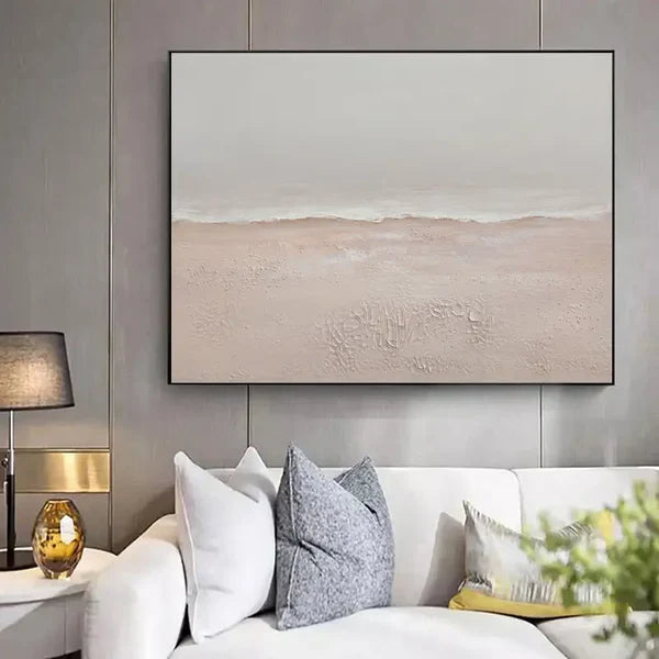 Ocean and Sky Minimalist Textured Canvas Painting