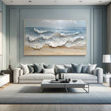 Textured Ocean Waves Canvas Art for Coastal Decor #art10218