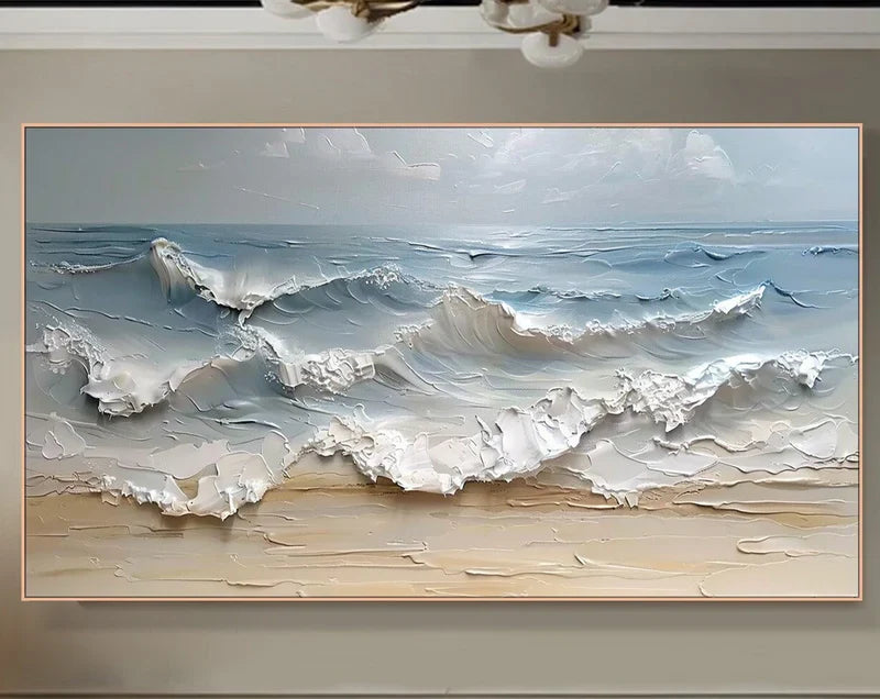 Textured Ocean Waves Canvas Art for Coastal Decor #art10218