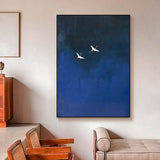 Surrealist Dark Blue Sky Painting Dark Blue Wall Decor #art2640