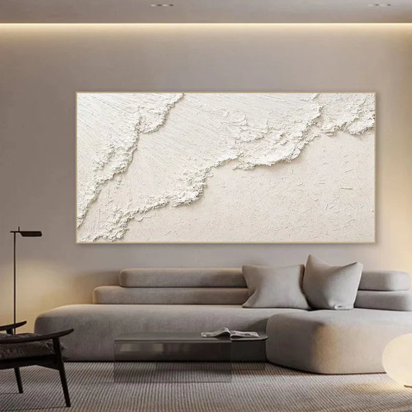 3D White Minimalist Textured Wall Art   #2618