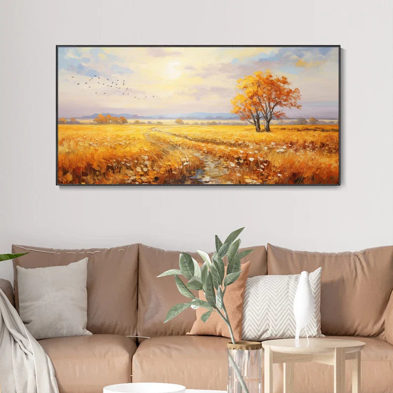 Rice Field Landscape Texture Painting #art2632