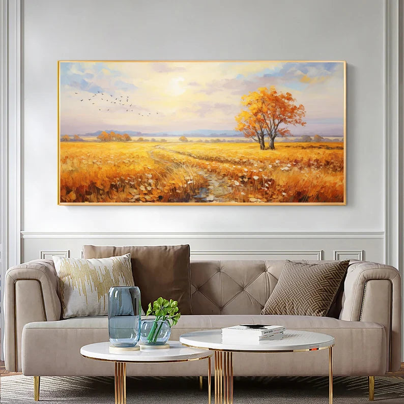 Rice Field Landscape Texture Painting #art2632