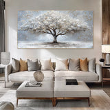 Majestic Silver Tree Textured Art #art2630