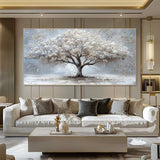 Majestic Silver Tree Textured Art #art2630