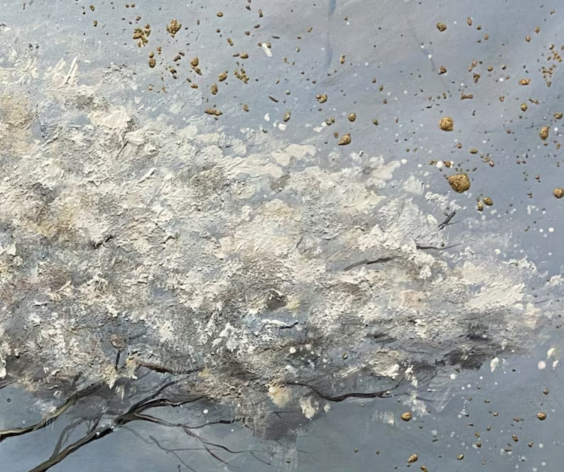 Majestic Silver Tree Textured Art #art2630