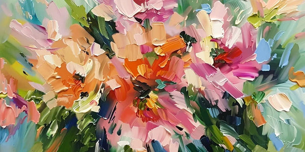 Abstract Fantasy Floral Oil Painting  #2615