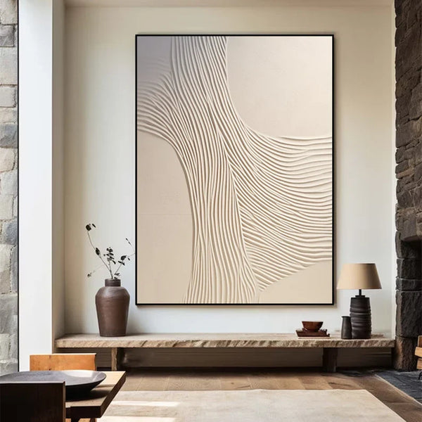 Beige 3D Texture Canvas Painting