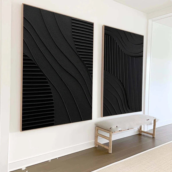 Black Minimalist Wabi Sabi Wall Art