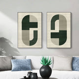 Blue & Green Abstract Painting Set Of 2#CXA 00204