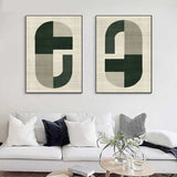 Blue & Green Abstract Painting Set Of 2#CXA 00204