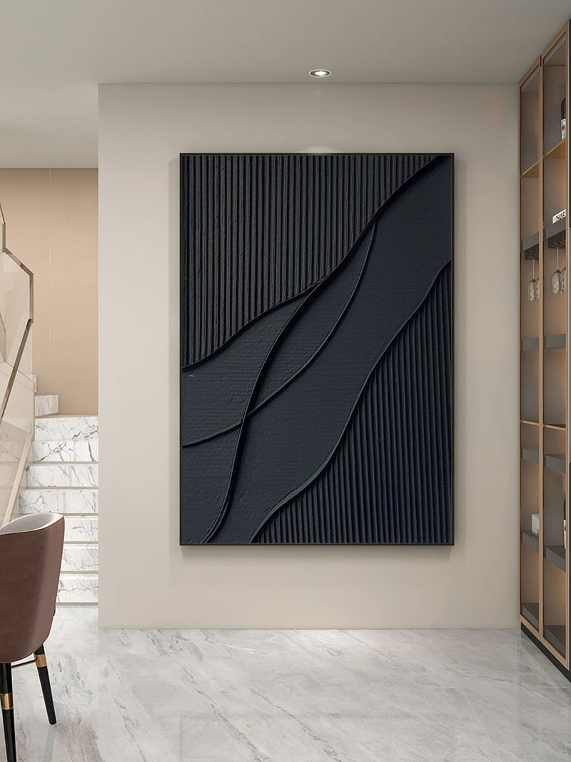 Black & White Abstract Painting #CXA 028