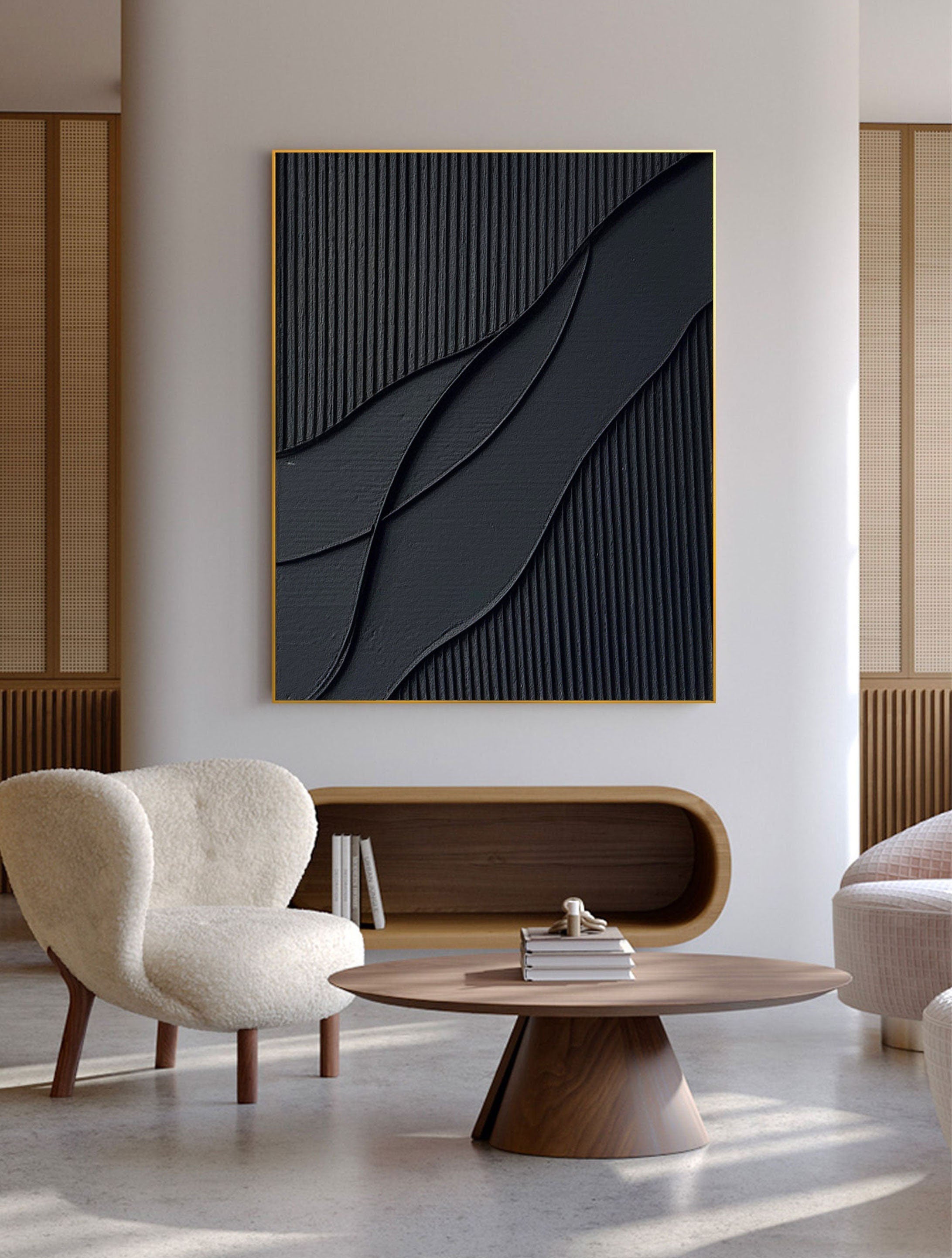 Black & White Abstract Painting #CXA 028