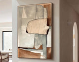 Beige & Brown Abstract Painting #CXA 00402