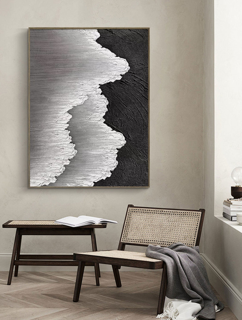 Black & White Abstract Painting #CXA 00403
