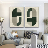 Blue & Green Abstract Painting Set Of 2#CXA 00204