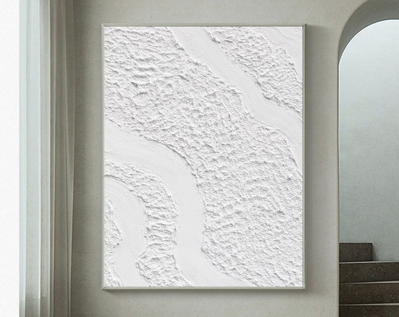 White Minimalist Abstract Painting #CXA 00306