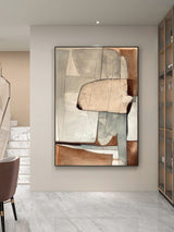 Beige & Brown Abstract Painting #CXA 00402