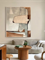 Beige & Brown Abstract Painting #CXA 00402