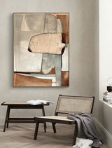 Beige & Brown Abstract Painting #CXA 00402