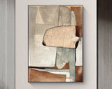 Beige & Brown Abstract Painting #CXA 00402