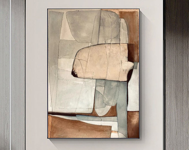 Beige & Brown Abstract Painting #CXA 00402