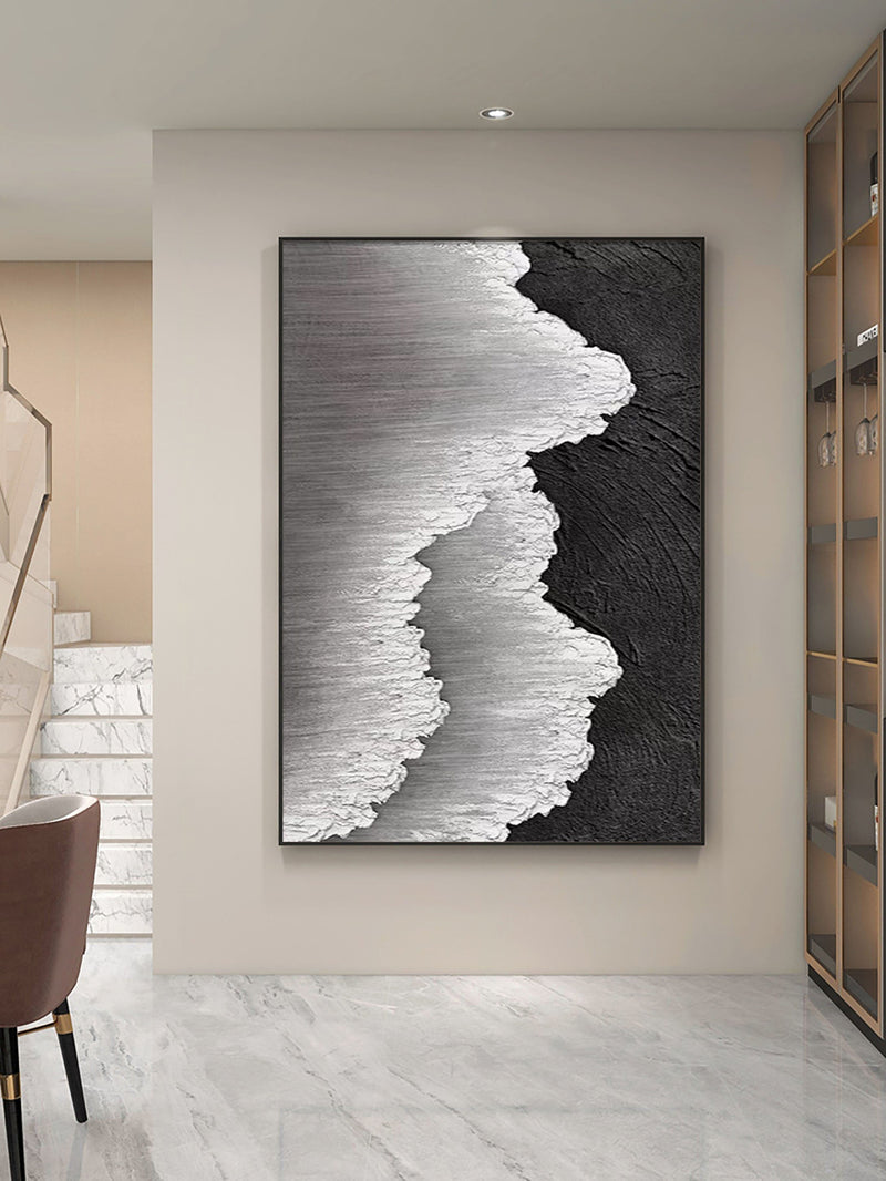 Black & White Abstract Painting #CXA 00403